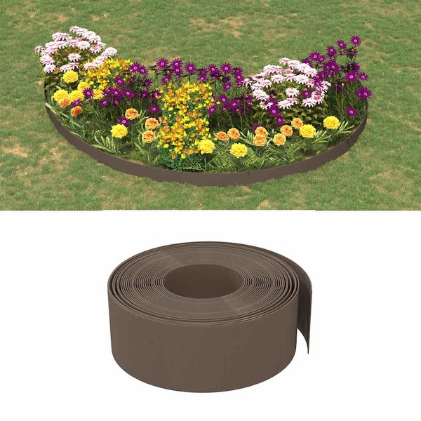 vidaXL Záhradné obruby 5 ks hnedé 10 m 20 cm polyetylén