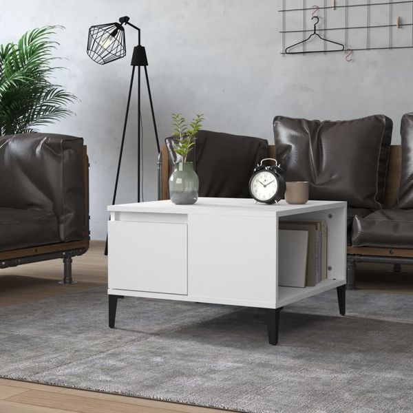 vidaXL Konferenčný stolík biely 55x55x36,5 cm spracované drevo