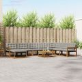 vidaXL Záhradná súprava gaučov 9 ks Prírodná a svetlosivá