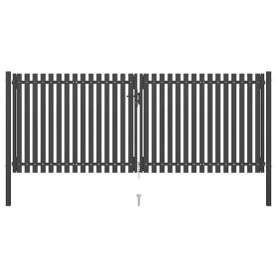 vidaXL Záhradná brána k plotu z ocele 400x125 cm antracitová