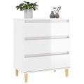 vidaXL Komoda vysoký lesk biela 60x35x70 cm spracované drevo