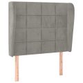 vidaXL Čelo postele so záhybmi bledosivé 103x23x118/128 cm zamat