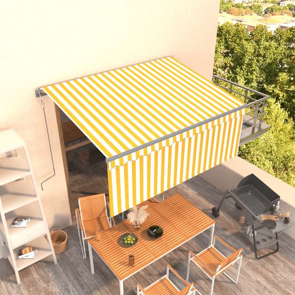 vidaXL Automatická markíza s tienidlom 3x2,5 m žlto-biela