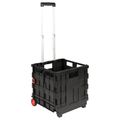 vidaXL Vozík Čierna a červená 35 x 39 x 92 cm PP a elastomér