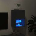 vidaXL TV skrinka s LED svetlami čierna 40,5x30x60 cm