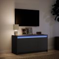 vidaXL TV stolík s LED čierny 100x34x50 cm kompozitné drevo