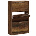 vidaXL Botník dymový dub 63x24x103 cm spracované drevo