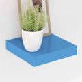 vidaXL Plávajúce nástenné police 2 ks modré 23x23,5x3,8 cm MDF