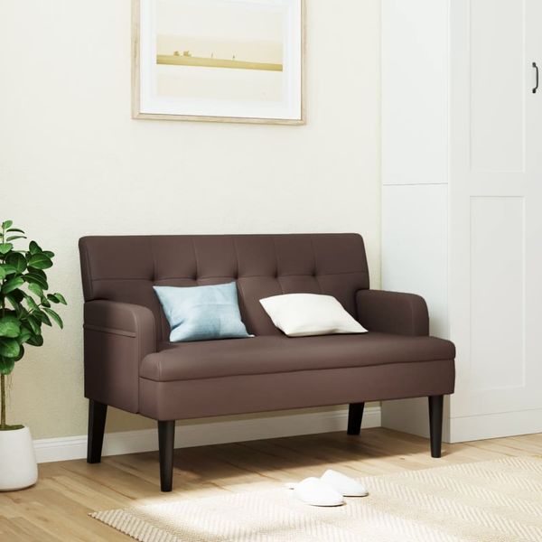 vidaXL Lavička s operadlom hnedá 112x65,5x75 cm umelá koža