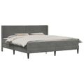 vidaXL Rám postele s matracom Tmavosivá 200 x 200 cm Zamat