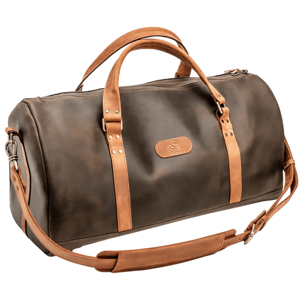 LC_Journey_Chocolate Beavercraft Journey – Leather Travel Luggage Duffel Bag, Chocolate