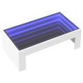 vidaXL Konferenčný stolík s nekonečnými LED biely 90x50x30 cm