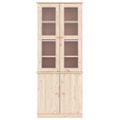 vidaXL Sklenená vitrína ALTA 77x35x186,5 cm masívna borovica