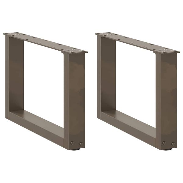 vidaXL Nohy konferenčného stolíka v tvare U, 2 ks, prírodná oceľ, 50 x (30-31) cm, oceľ