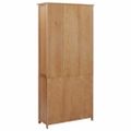 vidaXL Knižnica so 4 dvierkami 90x35x200 cm, dubový masív a sklo
