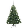 vidaXL Umelý vianočný stromček s 150 LED-i Zelená 150 cm PE a PVC