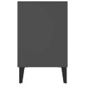 vidaXL TV stolík kovové nohy sivý 103,5x35x50 cm