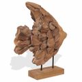 vidaXL socha rýb Teak 40x12x57 cm