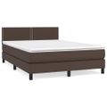 vidaXL Boxspring posteľ s matracom hnedá 140x190 cm umelá koža