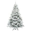 vidaXL Umelý vianočný stromček s 300 LED-i Biela 210 cm PE a PVC