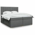 vidaXL Boxspring posteľ s matracom tmavosivá 200x200 cm látka