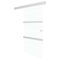 vidaXL Posuvné dvere ESG sklo a hliník 90x205 cm strieborné