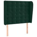 vidaXL Čelo postele so záhybmi tmavozelený 103x23x118/128 cm zamat