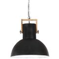 vidaXL Industriálna závesná lampa 25 W čierna mangovník 52 cm okrúhla E27