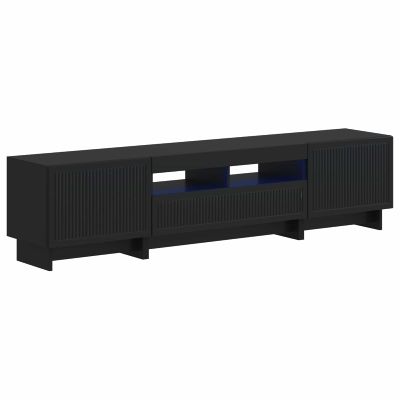 vidaXL 5-dielny LED TV kabinet Čierna Kompozitné drevo