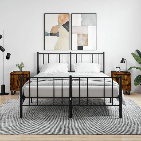 vidaXL Nočné skrinky 2 ks dymový dub 40x30x50 cm kompozitné drevo