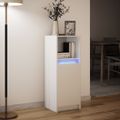 vidaXL Komoda s LED biela 38x34x100 cm kompozitné drevo