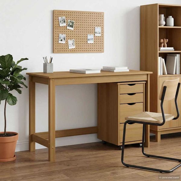 vidaXL Stolový a kolekčný set MOSS 2 pcs Medová Hnedá