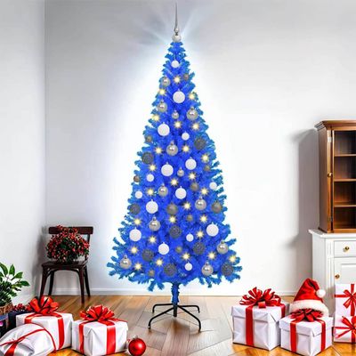 vidaXL Vianočný stromček Modrá 180 cm PVC