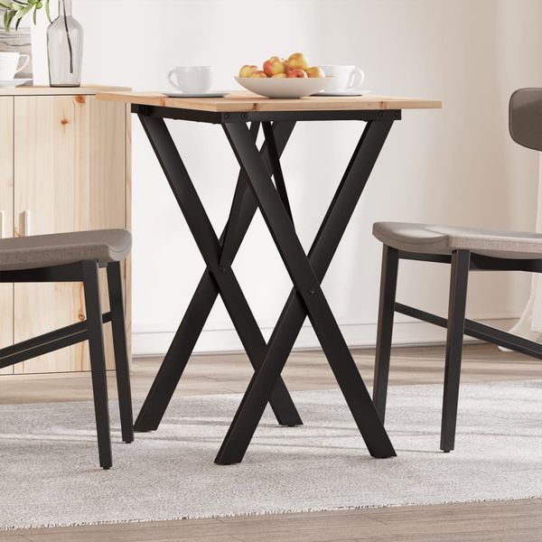 vidaXL Jedálenský stolík v tvare X 80x50x75 cm borovica a oceľ