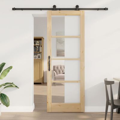 vidaXL Posuvné dvere ORKDAL 78 x 211 cm Prírodná a čierna