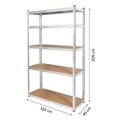 Kovový úložný regál Atos RB-1253 205x120x45cm, 175/875kg, strieborný