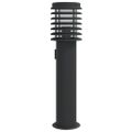 vidaXL Vonkajšia stojaca lampa zásuvka čierna 60 cm nehrdzavejúca oceľ