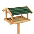 vidaXL Krmítko pre vtákov so stojanom 37x28x100 cm jedľové drevo