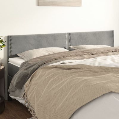 vidaXL Čelá postele 2 ks bledosivé 80x5x78/88 cm zamat