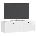 vidaXL Nástenná TV skrinka Biela s vysokým leskom 98 x 41 x 30 cm