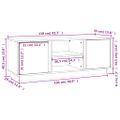 vidaXL TV skrinka čierna 110x35x40,5 cm masívna borovica