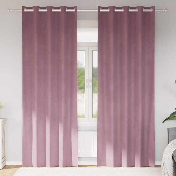 vidaXL Zatemňovacie závesy 2 pcs Tmavo ružová 140 x 260 cm Zamat