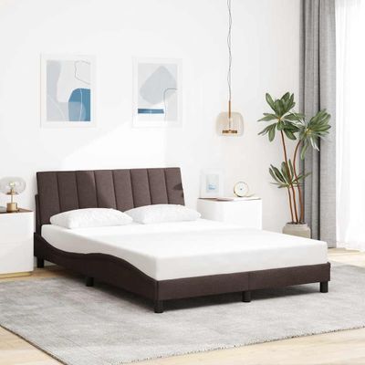 vidaXL Rám postele bez matraca Hanko tmavohnedá 120x200 cm látka