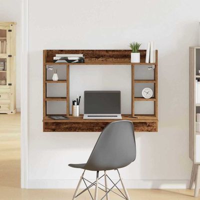 vidaXL Nástenný stôl Staré drevo Kompozitné drevo 105 x 48 x 75 cm