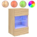 vidaXL TV nástenná skrinka s LED svetlami dub sonoma 40x30x60,5 cm