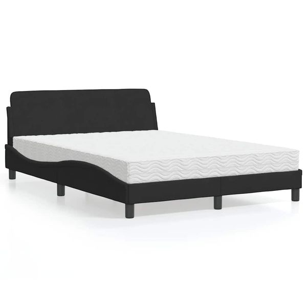 vidaXL Posteľ s matracom Dover čierny 120x200 cm zamat