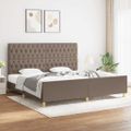 vidaXL Posteľný rám s čelom sivohnedý 200x200 cm látka