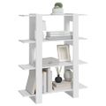 vidaXL Knižnica/deliaca stena biela 100x30x123,5 cm