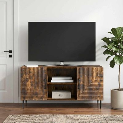 vidaXL TV skrinka Dymový dub 102 x 34,5 x 50 cm Kompozitné drevo