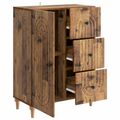 vidaXL Servírovacia skriňa so zásuvkou Staré drevo 66 x 34,5 x 90 cm